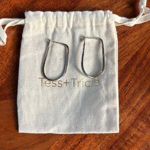 Tess + Tricia Silver Hoop Earrings